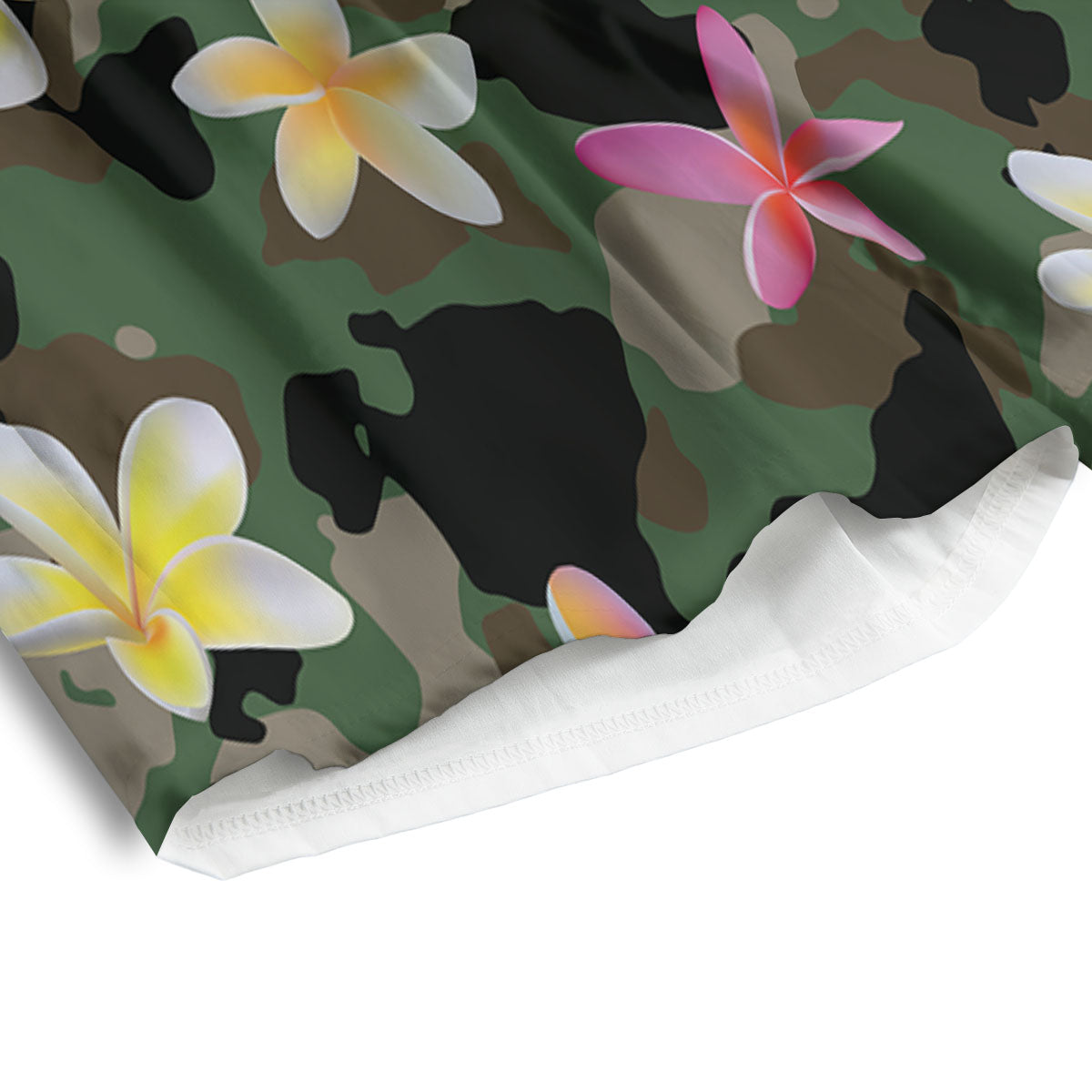 Camo Flower Military Green Print Pattern Men's Athletic Shorts