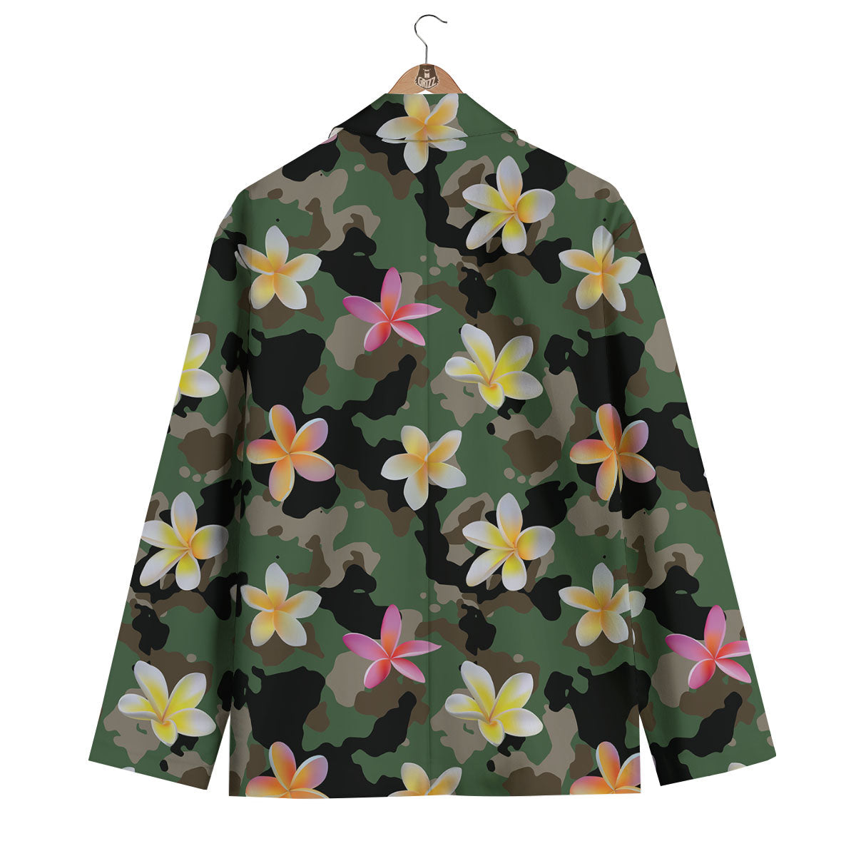 Camo Flower Military Green Print Pattern Men's Blazer-grizzshop