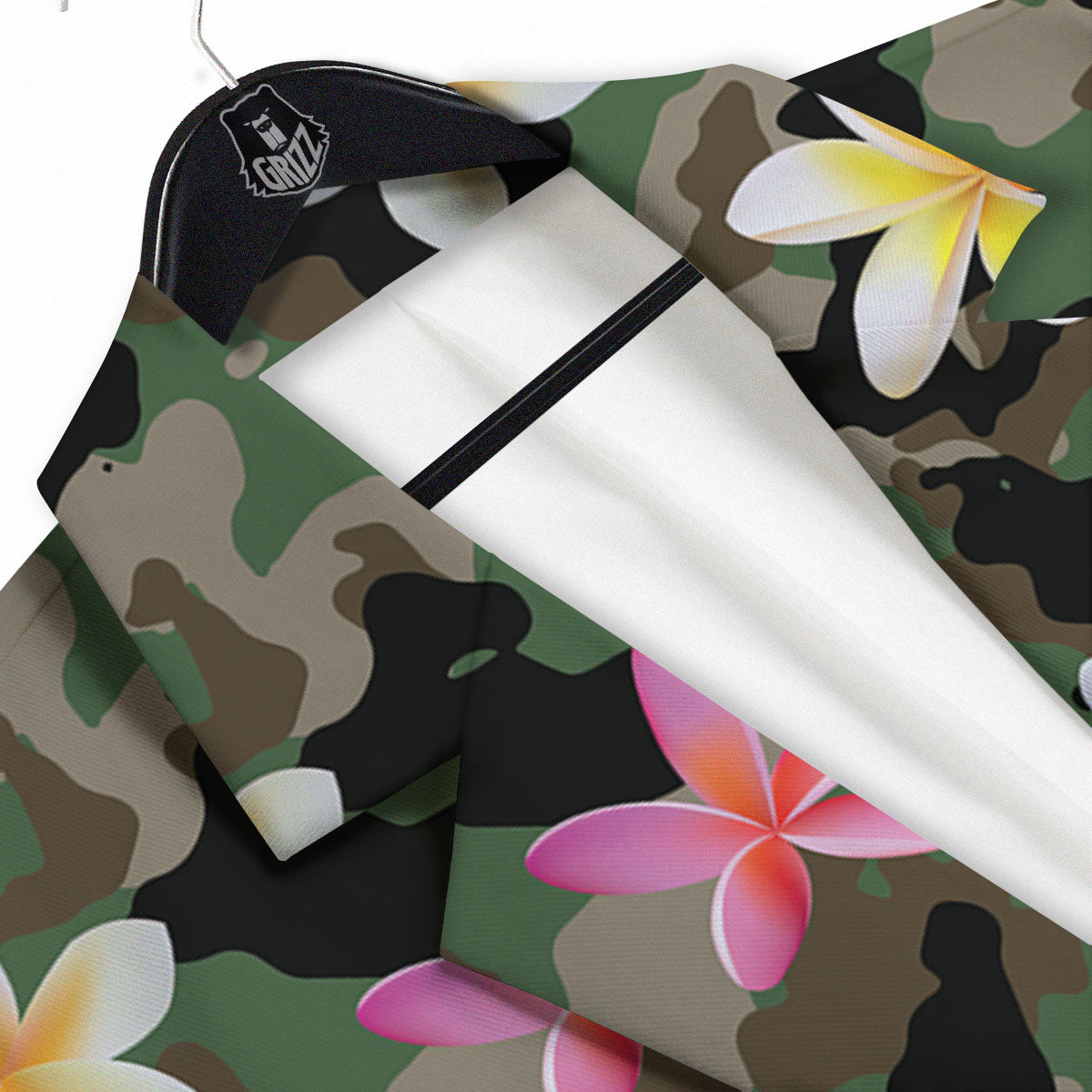 Camo Flower Military Green Print Pattern Men's Sport Coat-grizzshop