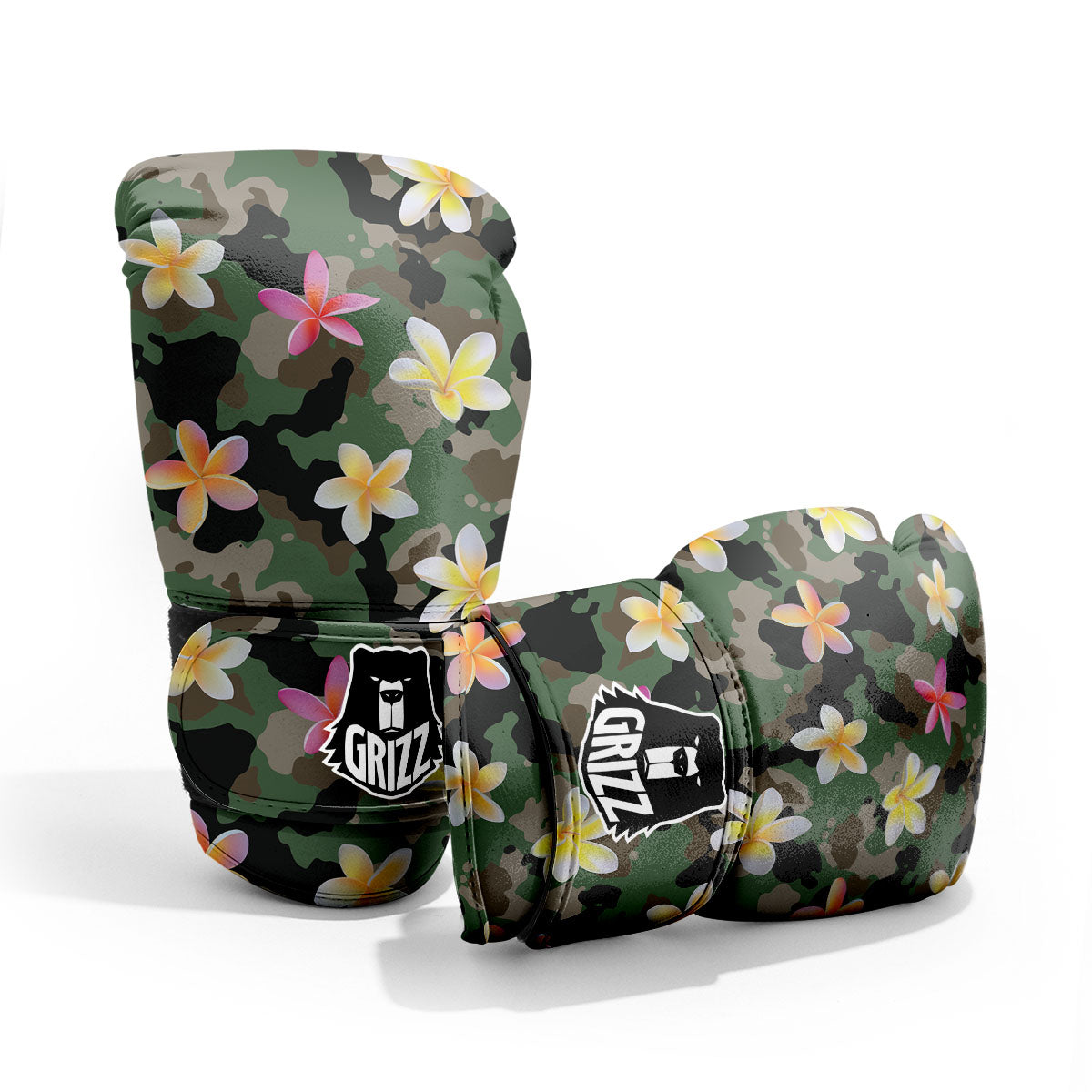 Camo Flower Military Green Print Pattern Pro Boxing Glove