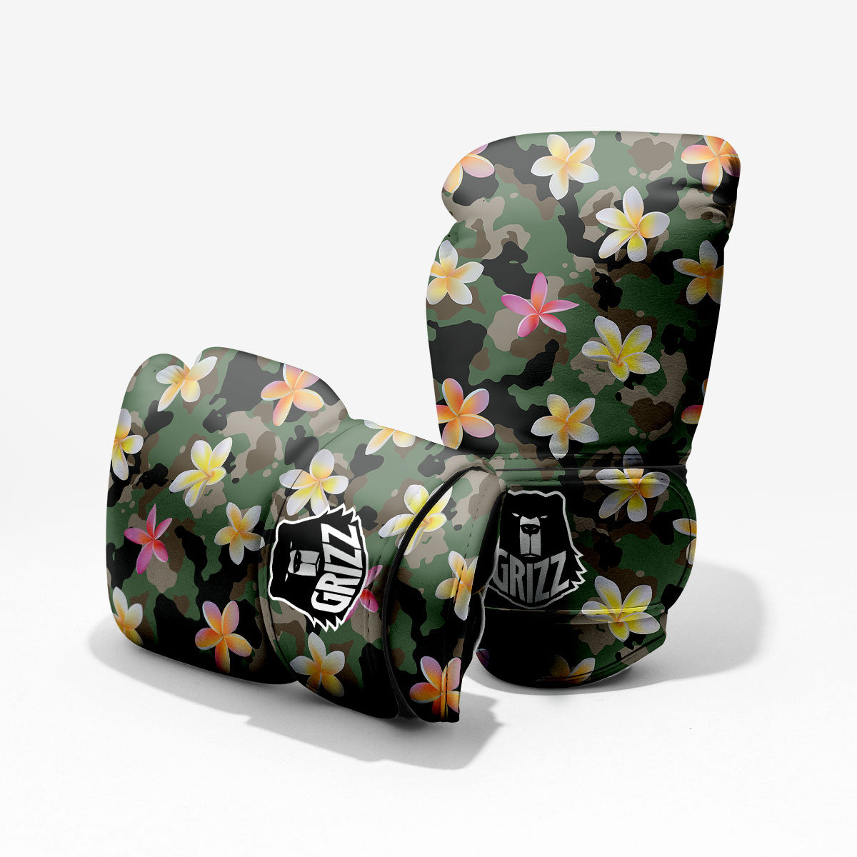 Camo Flower Military Green Print Pattern Pro Boxing Glove
