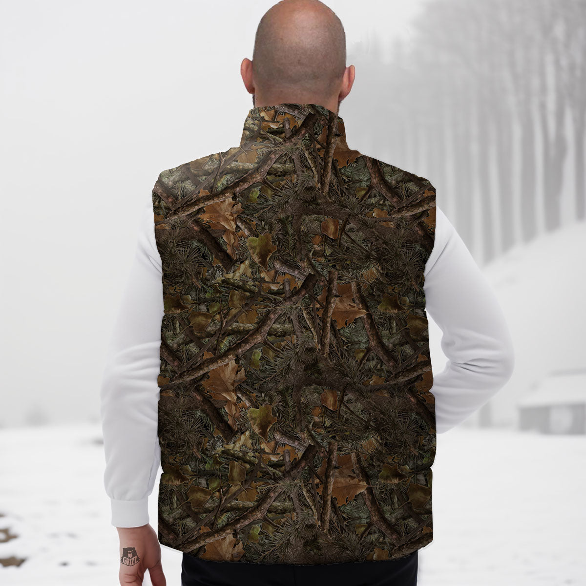 Camo Hunting Print Pattern Down Vest-grizzshop