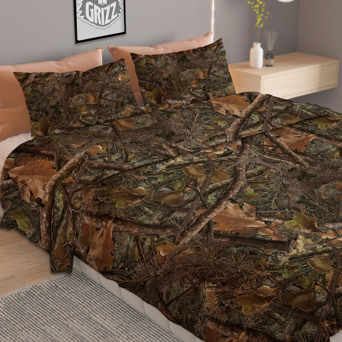 Camo Hunting Print Pattern Duvet Cover Bedding Set
