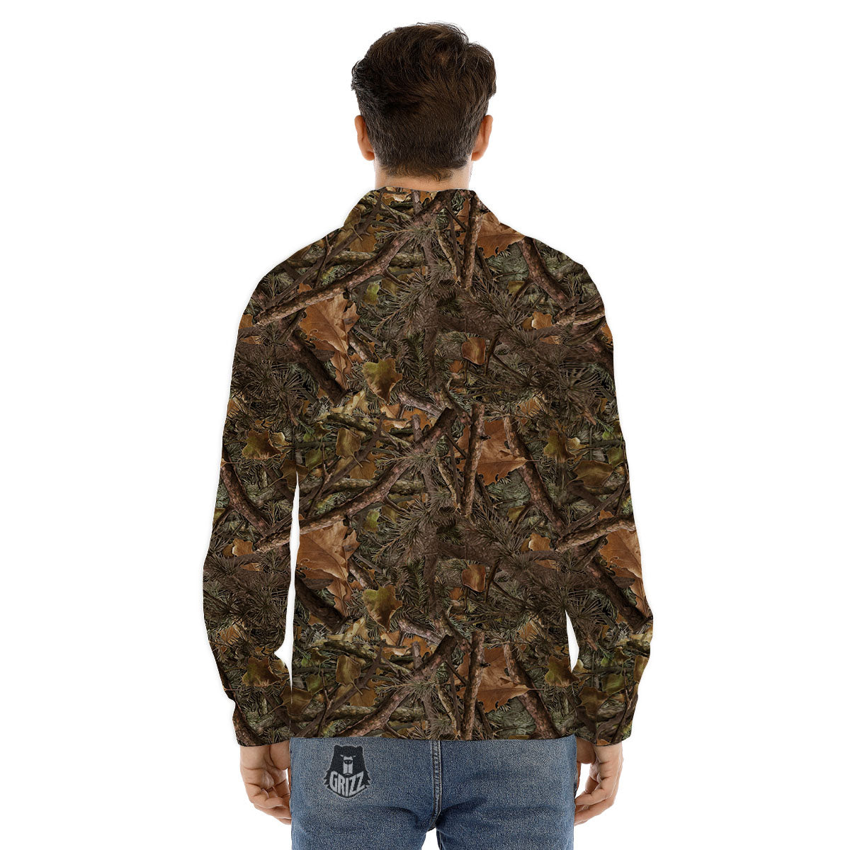 Camo Hunting Print Pattern Men's Dress Shirts-grizzshop