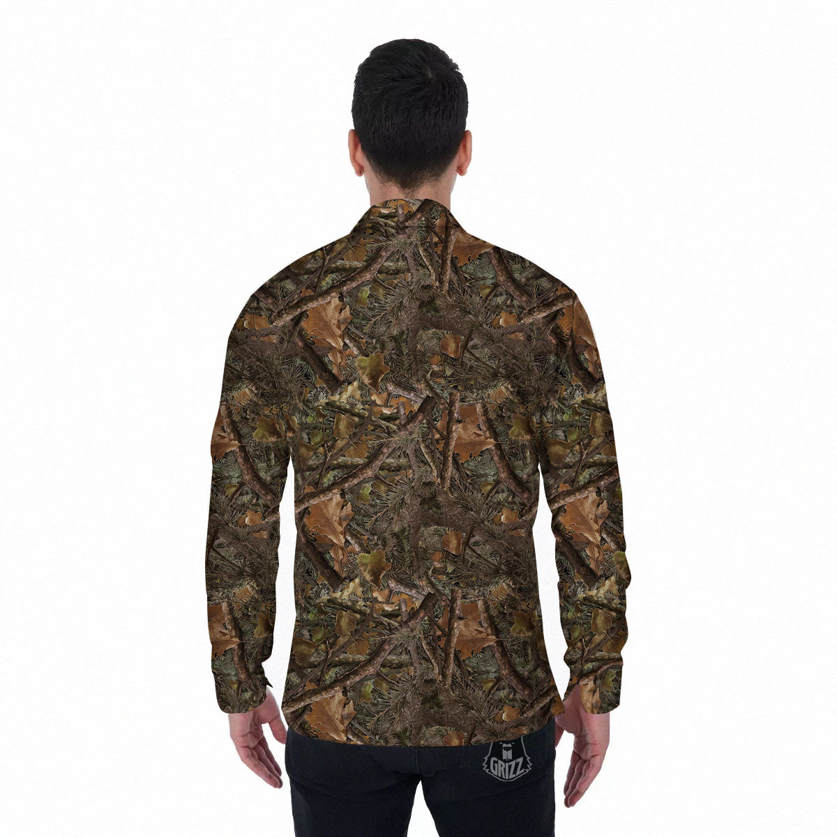 Camo Hunting Print Pattern Men's Long Sleeve Shirts-grizzshop