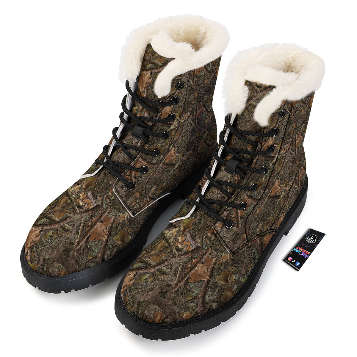 Camo Hunting Print Pattern Winter Boots-grizzshop