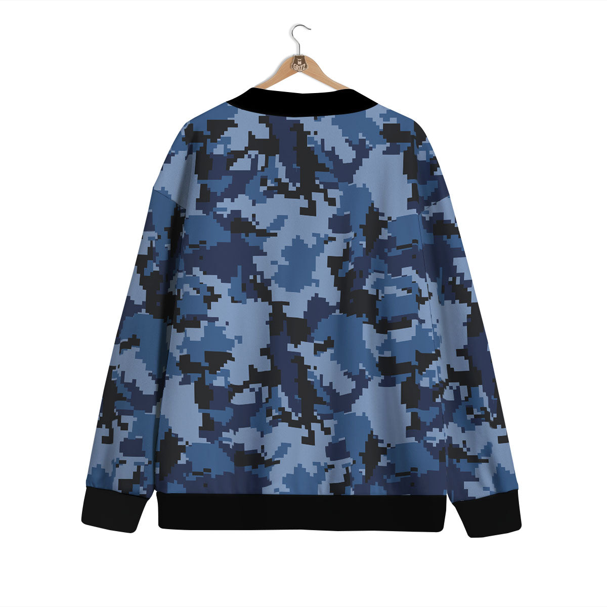 Camo Navy Digital Print Pattern Cardigan-grizzshop