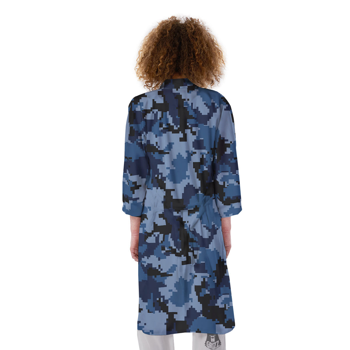 Camo Navy Digital Print Pattern Kimono-grizzshop