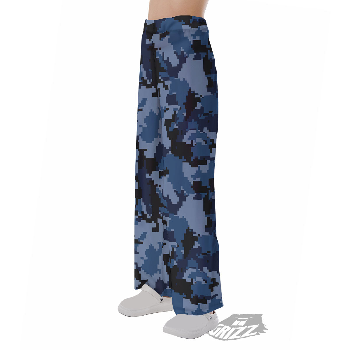 Camo Navy Digital Print Pattern Pajama Pants-grizzshop