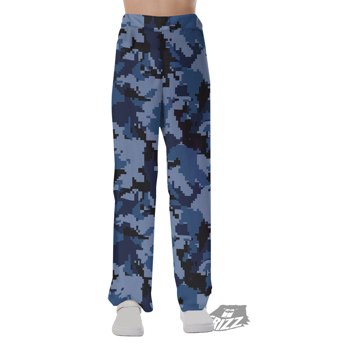 Camo Navy Digital Print Pattern Pajama Pants-grizzshop