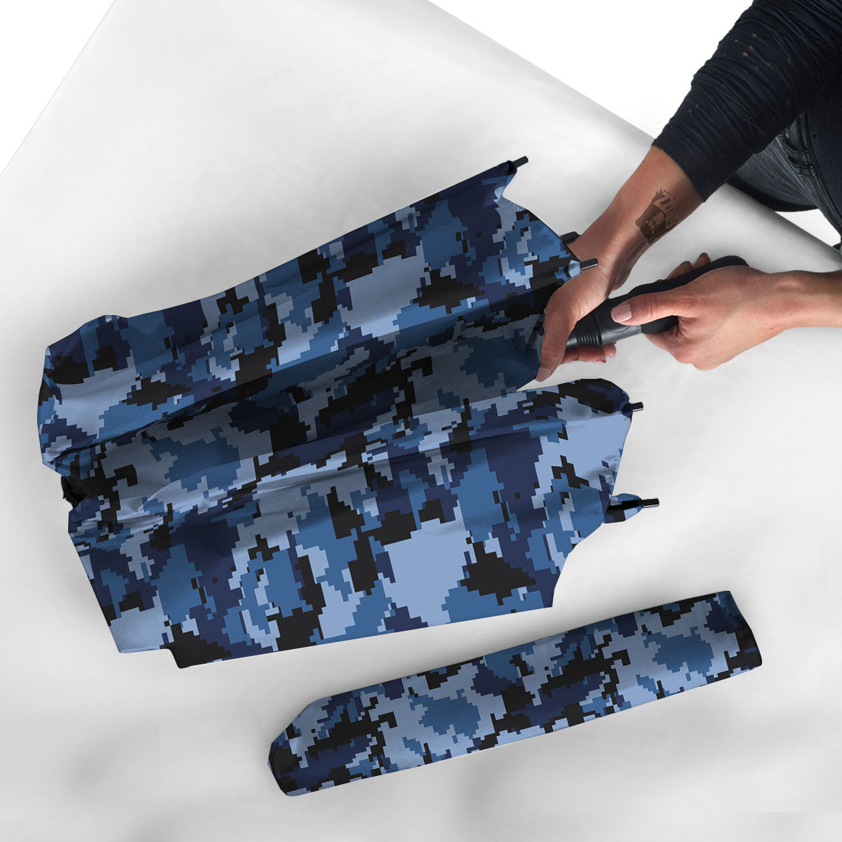 Camo Navy Digital Print Pattern Umbrella-grizzshop