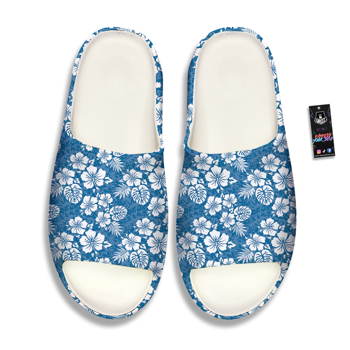 Camo Flower Aloha Hawaiian Print Pattern Sandals-grizzshop