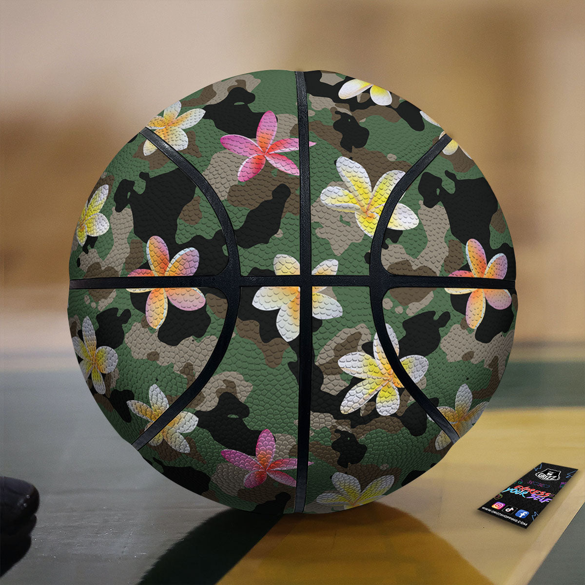 Camo Flower Military Green Print Pattern Basketball