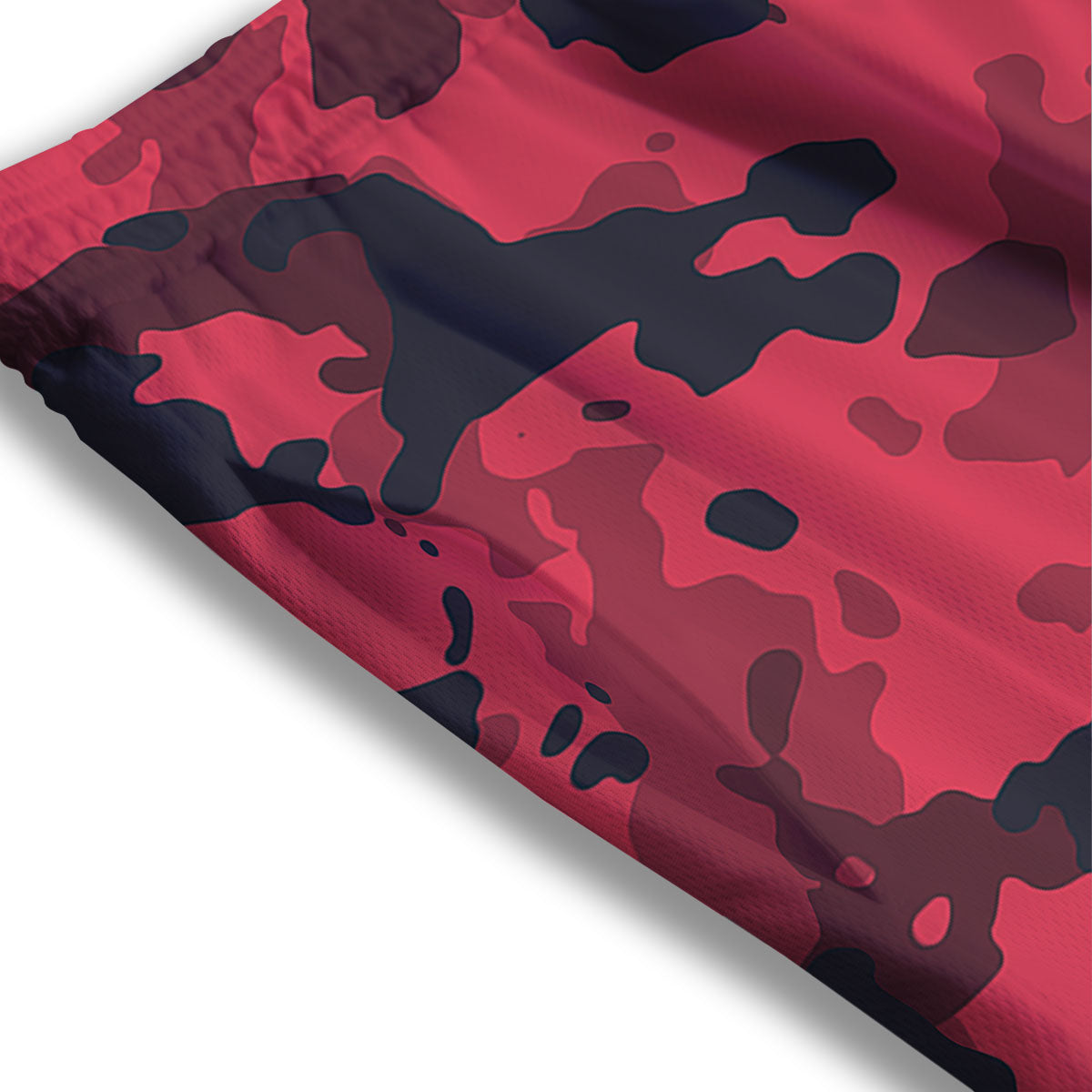 Camouflage Black And Red Print Mesh Shorts