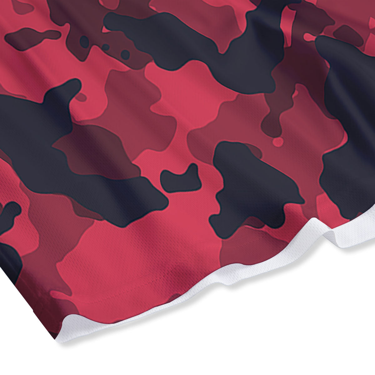 Camouflage Black And Red Print Mesh Shorts