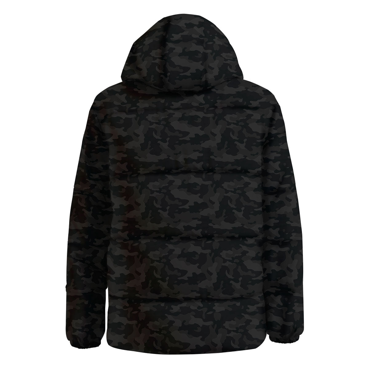 Camouflage Black Print Down Jacket-grizzshop