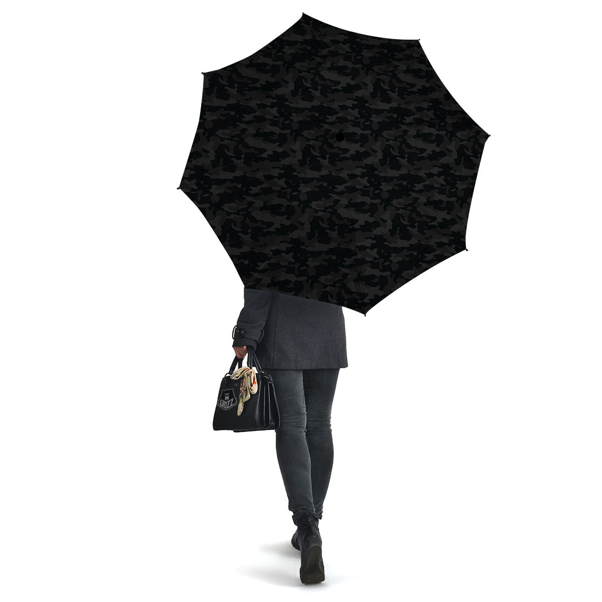 Camouflage Black Print Umbrella-grizzshop