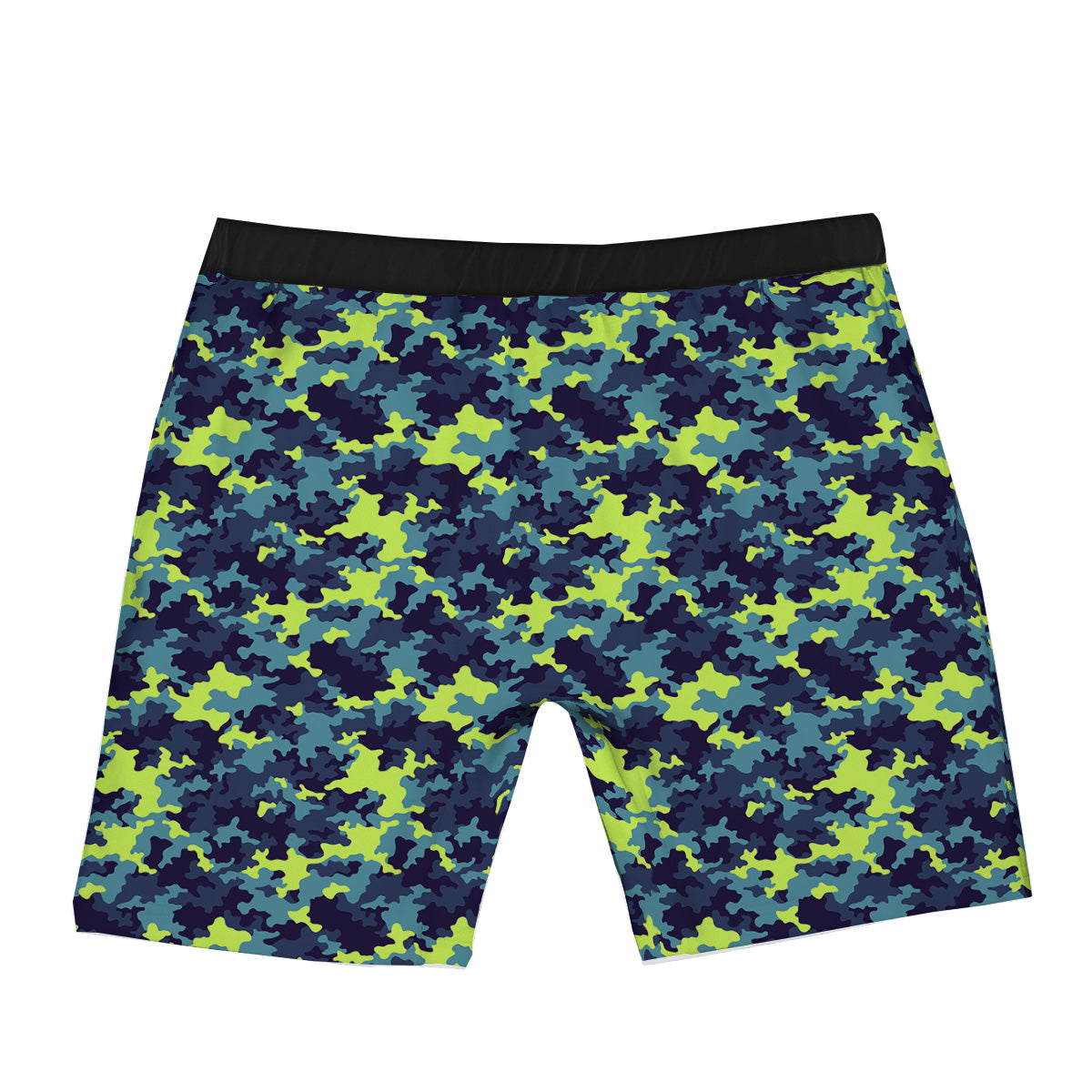 Camouflage Blue And Neon Green Print Pattern Boxer Briefs-grizzshop