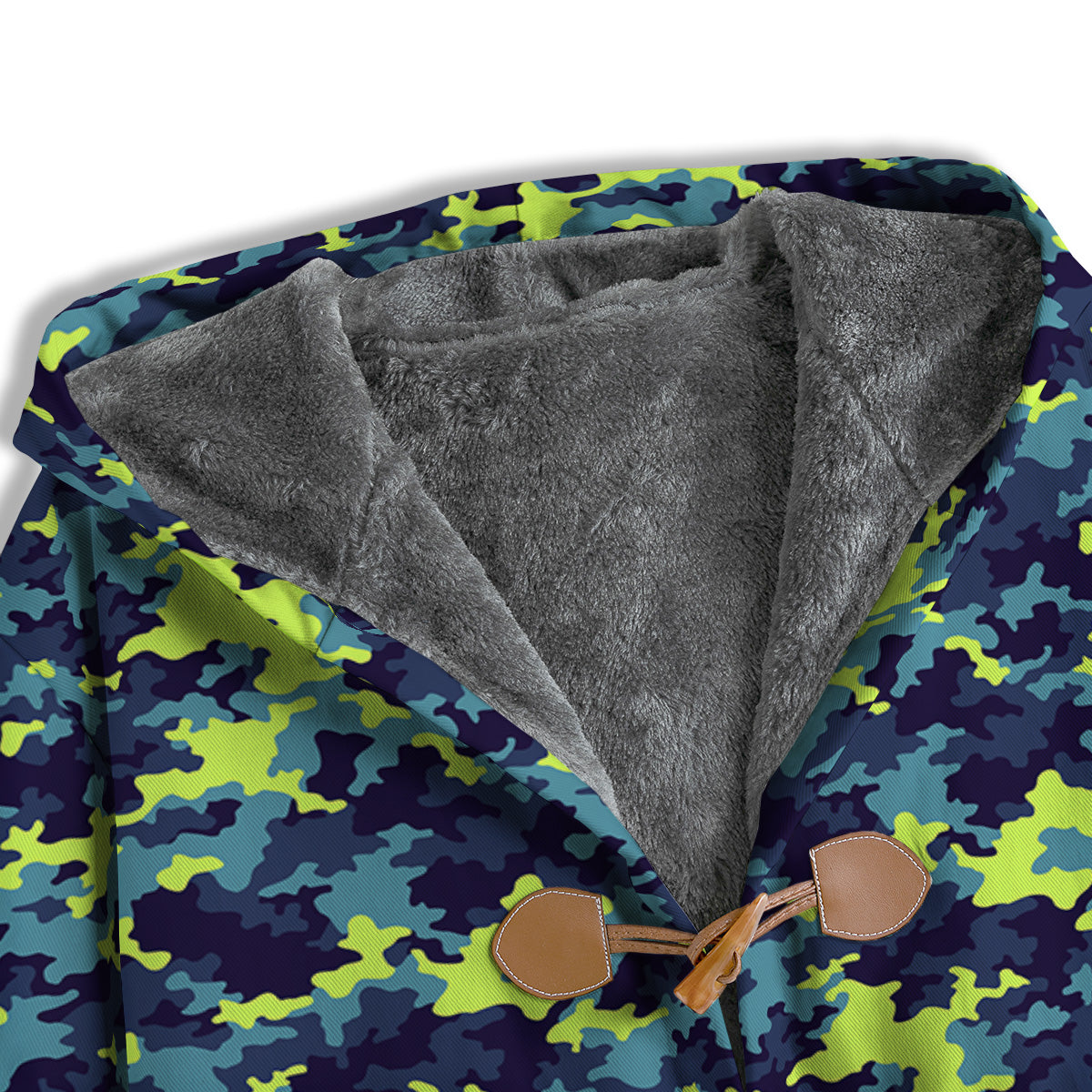 Camouflage Blue And Neon Green Print Pattern Men's Windbreaker Jacket-grizzshop