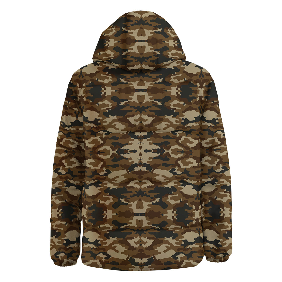 Camouflage Brown Print Down Jacket-grizzshop