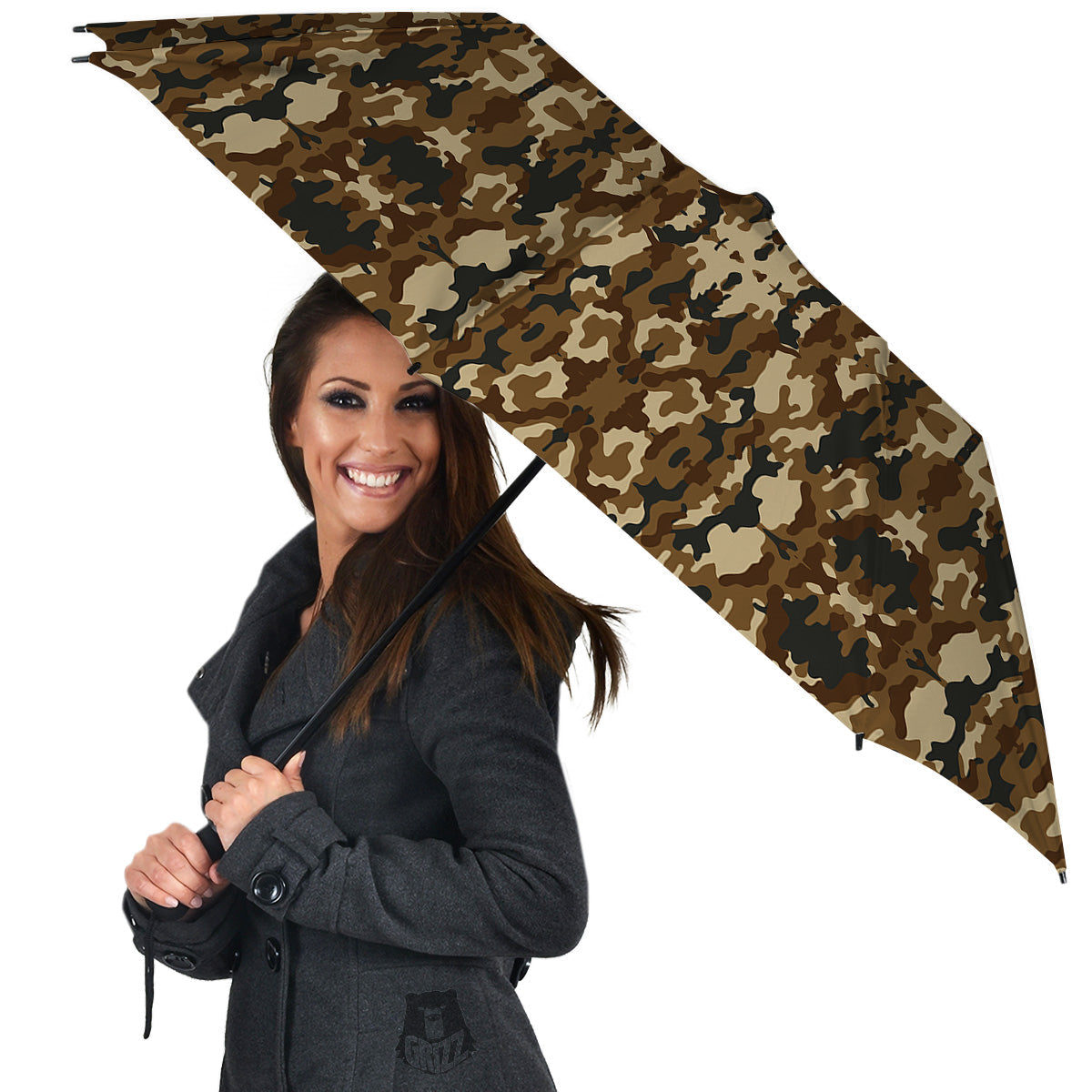 Camouflage Brown Print Umbrella-grizzshop