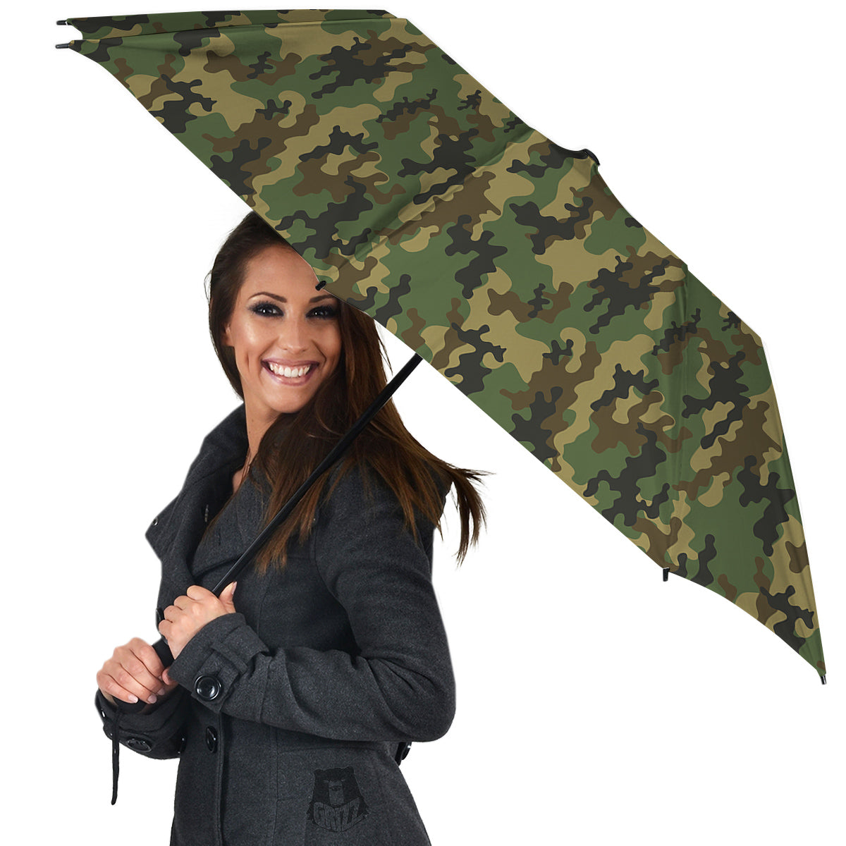 Camouflage Classic Green Print Umbrella-grizzshop