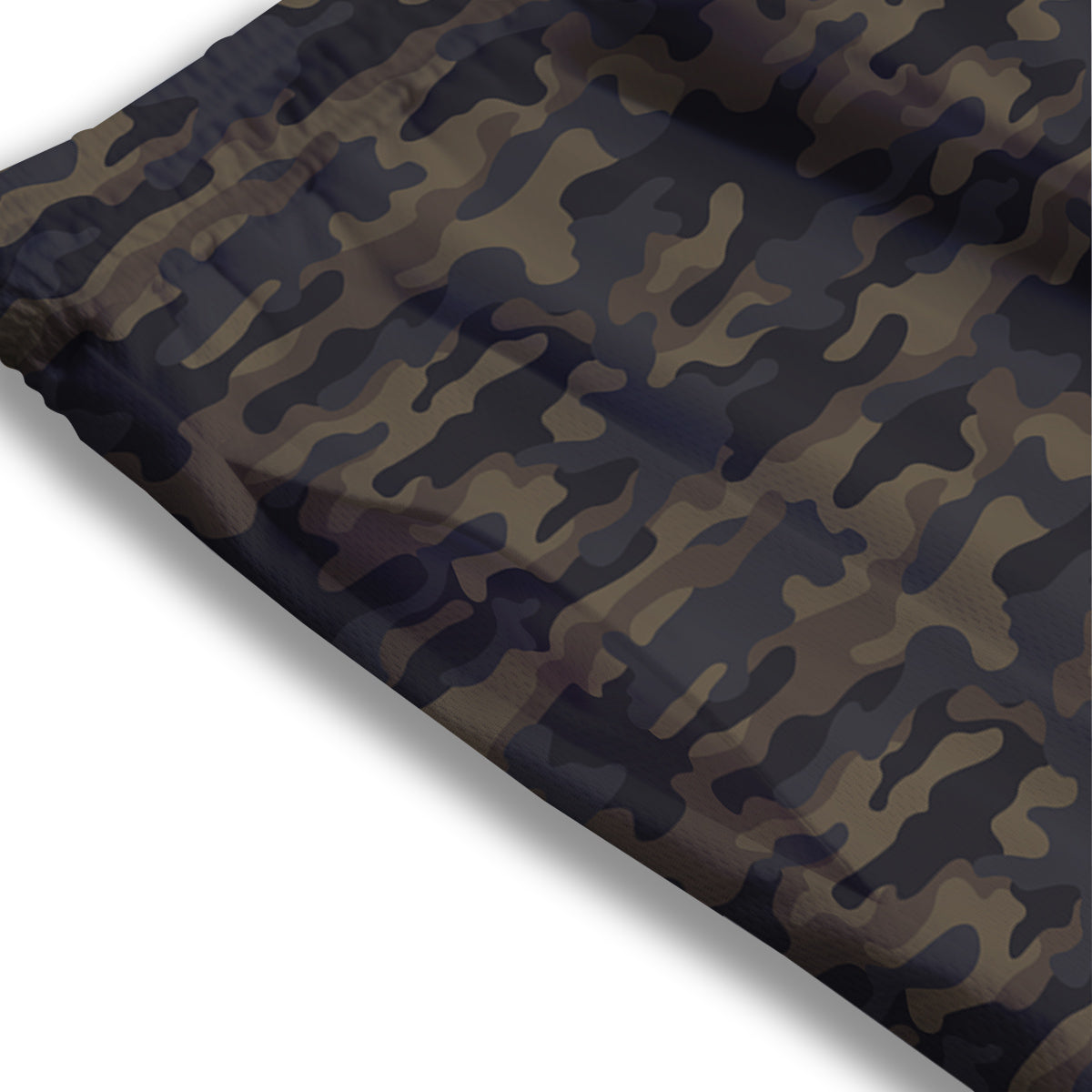 Camouflage Dark Brown Print Mesh Shorts