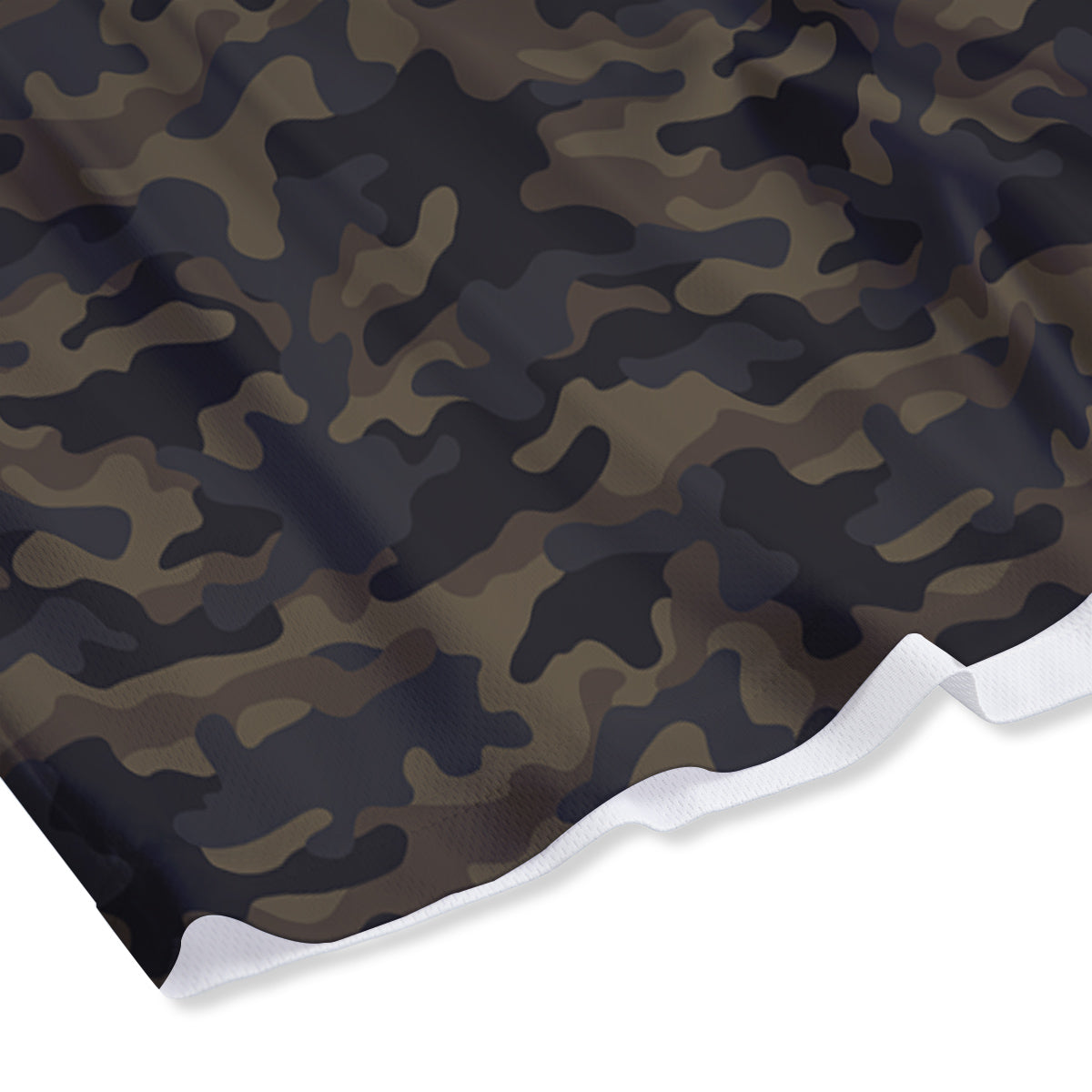 Camouflage Dark Brown Print Mesh Shorts