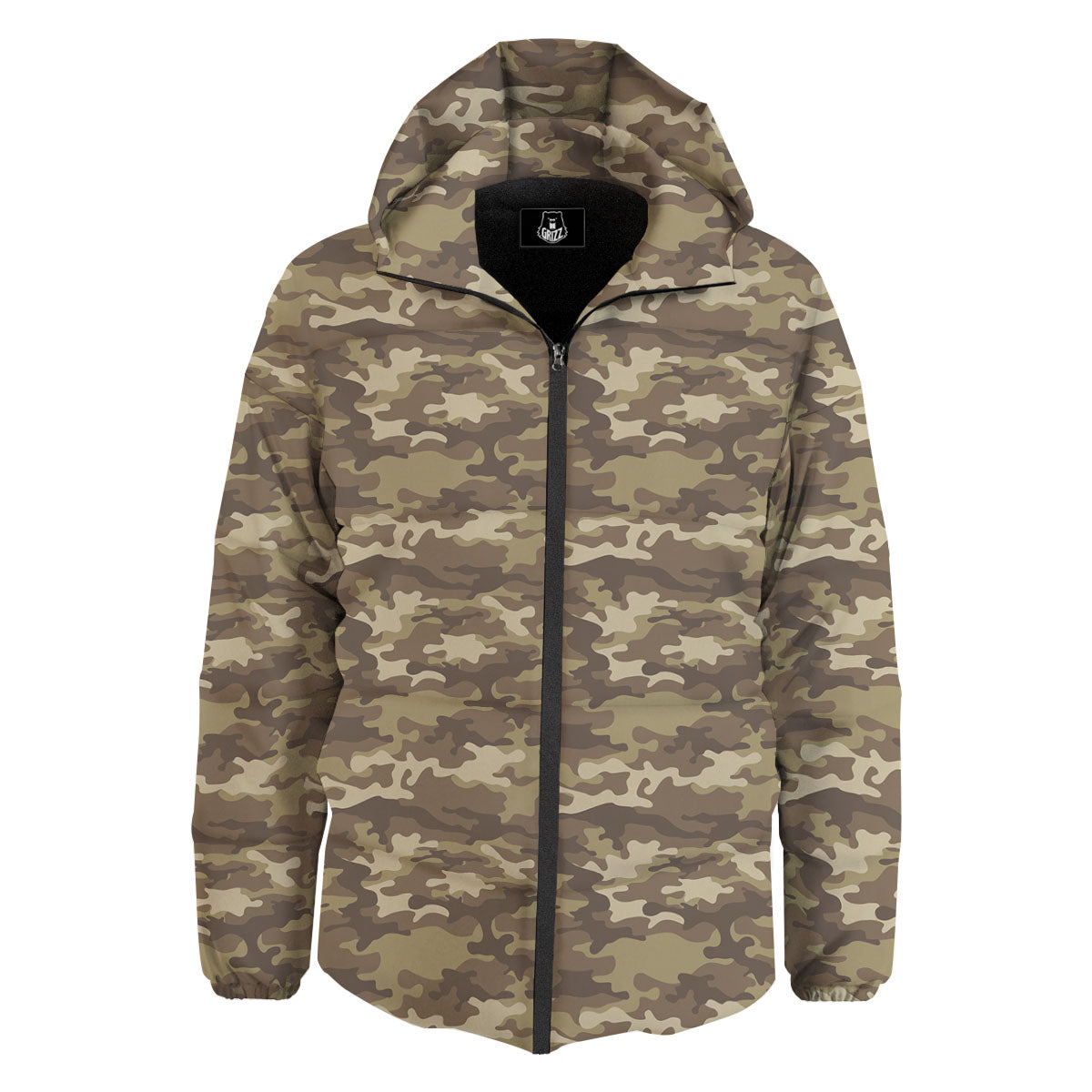 Camouflage Desert Print Down Jacket-grizzshop