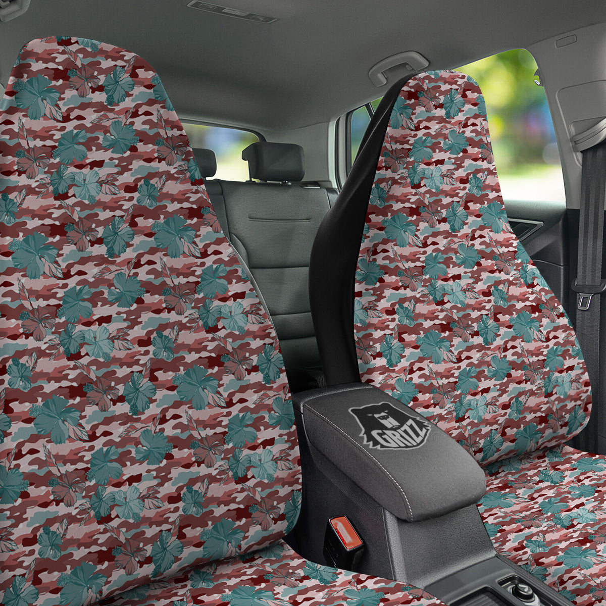 Camouflage Flower Colorful Aloha Print Car Seat Covers-grizzshop