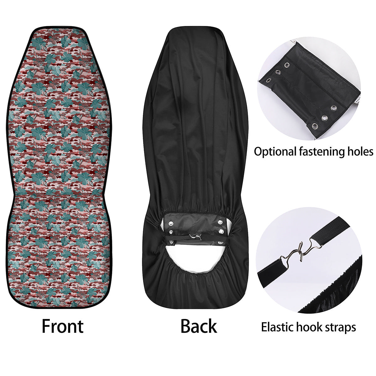 Camouflage Flower Colorful Aloha Print Car Seat Covers-grizzshop
