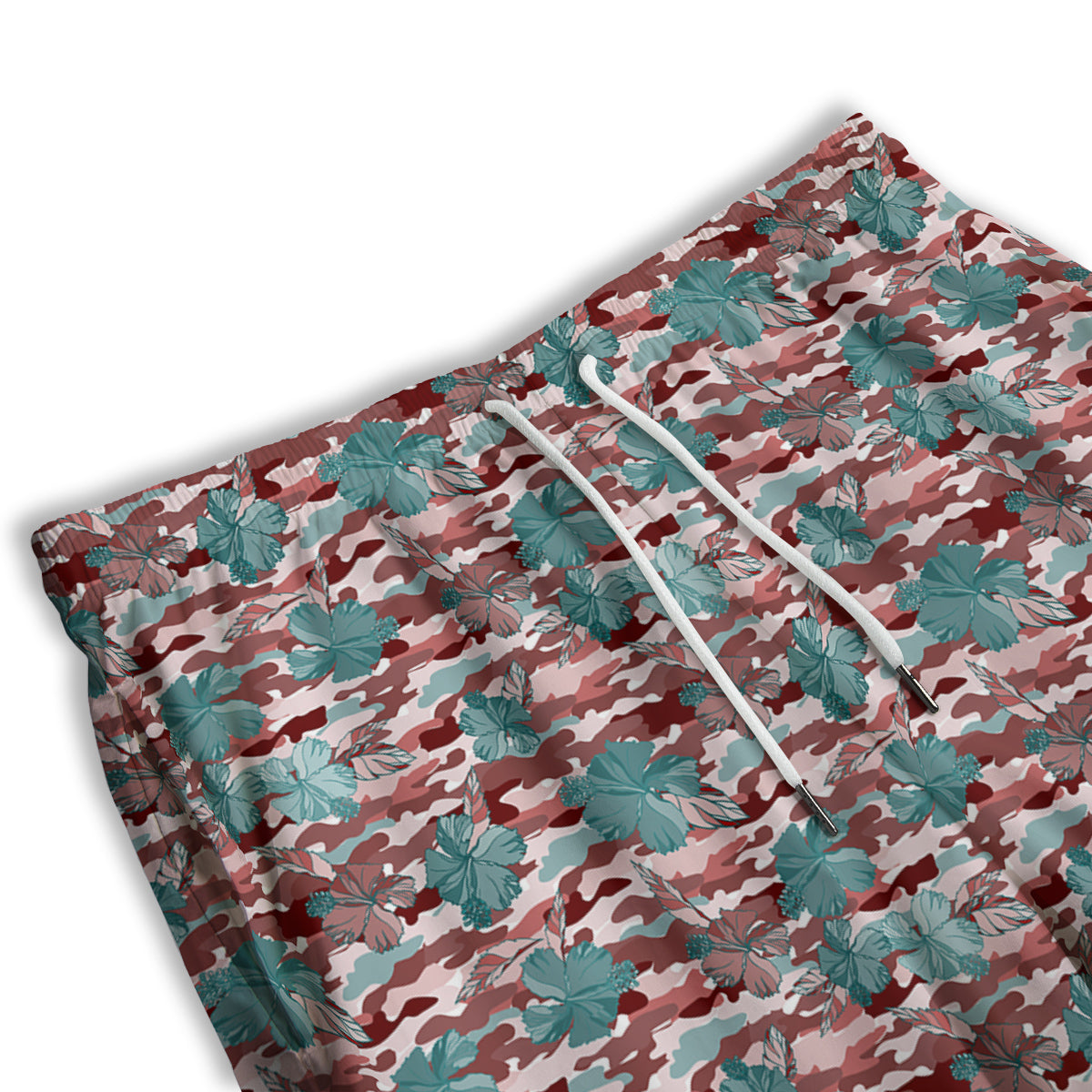 Camouflage Flower Colorful Aloha Print Men's Athletic Shorts
