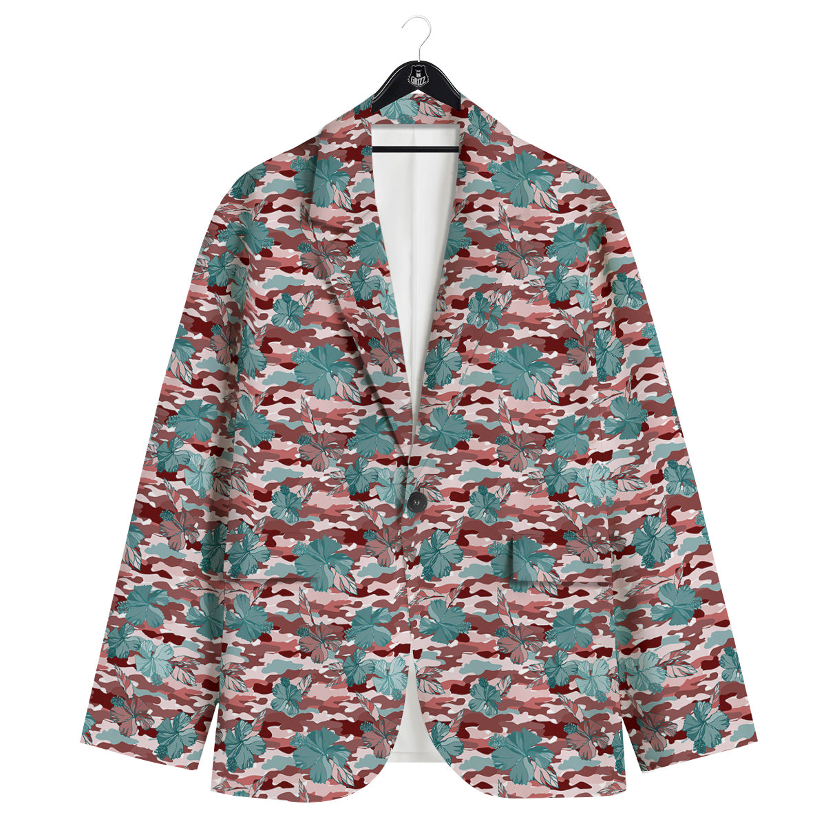 Camouflage Flower Colorful Aloha Print Men's Sport Coat-grizzshop