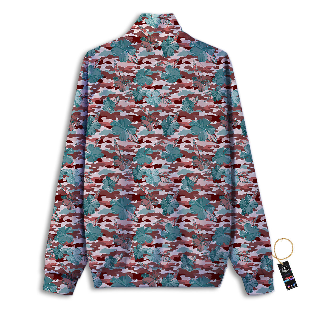 Camouflage Flower Colorful Aloha Print Track Jacket-grizzshop