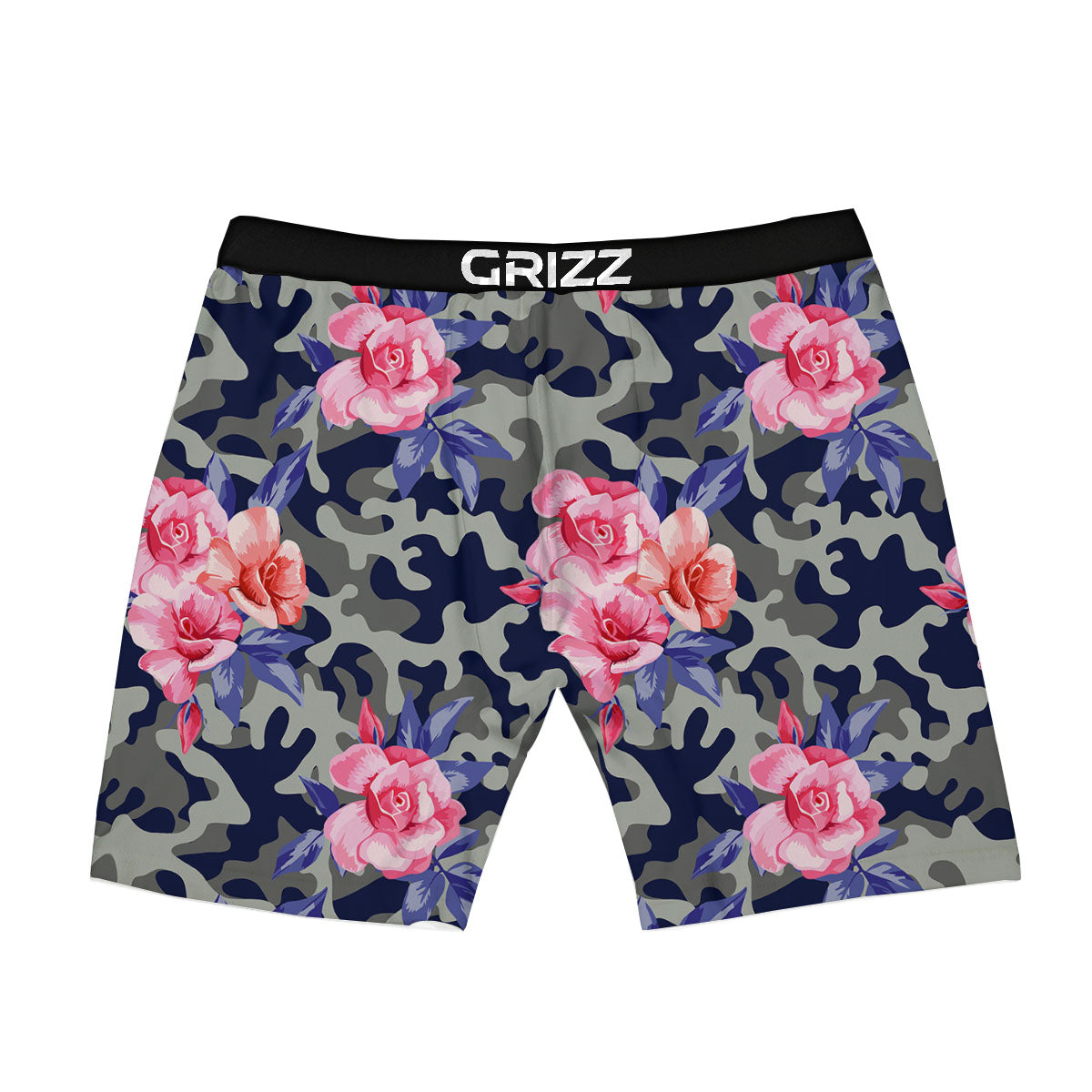 Camouflage Flower Pink Rose Print Boxer Briefs-grizzshop