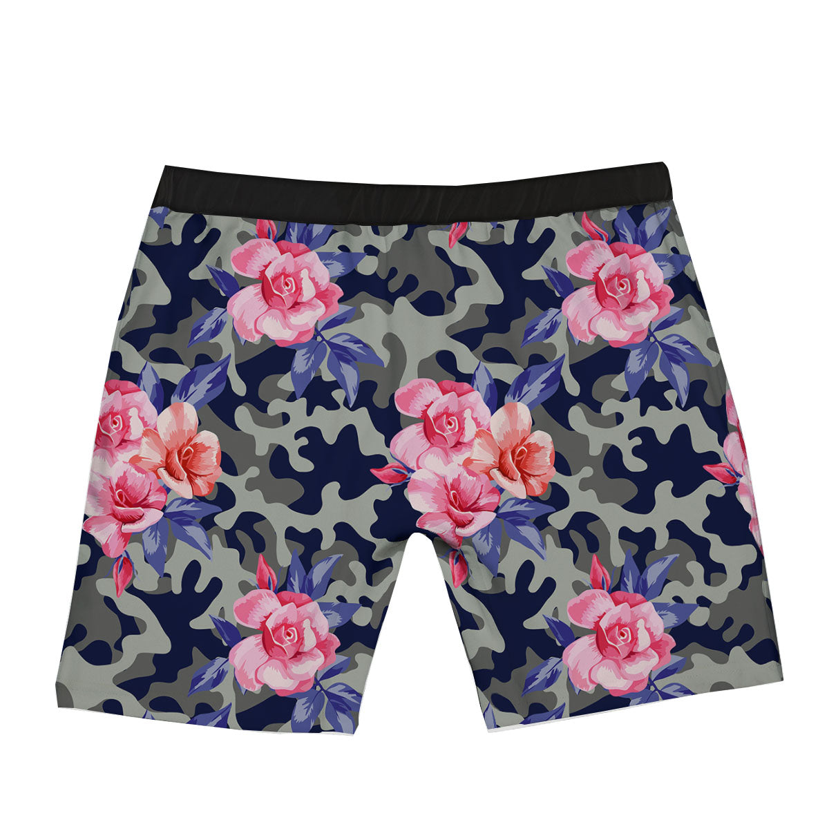 Camouflage Flower Pink Rose Print Boxer Briefs-grizzshop