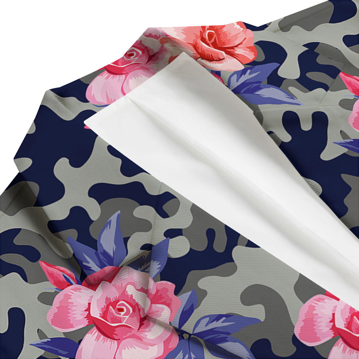Camouflage Flower Pink Rose Print Men's Blazer-grizzshop