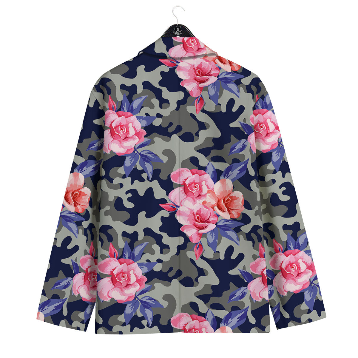 Camouflage Flower Pink Rose Print Men's Sport Coat-grizzshop