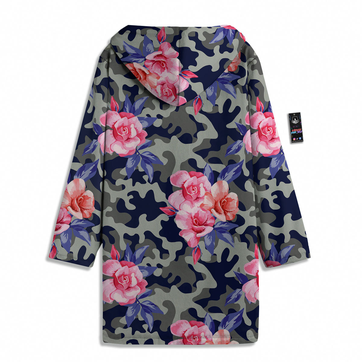 Camouflage Flower Pink Rose Print Men's Windbreaker Jacket-grizzshop