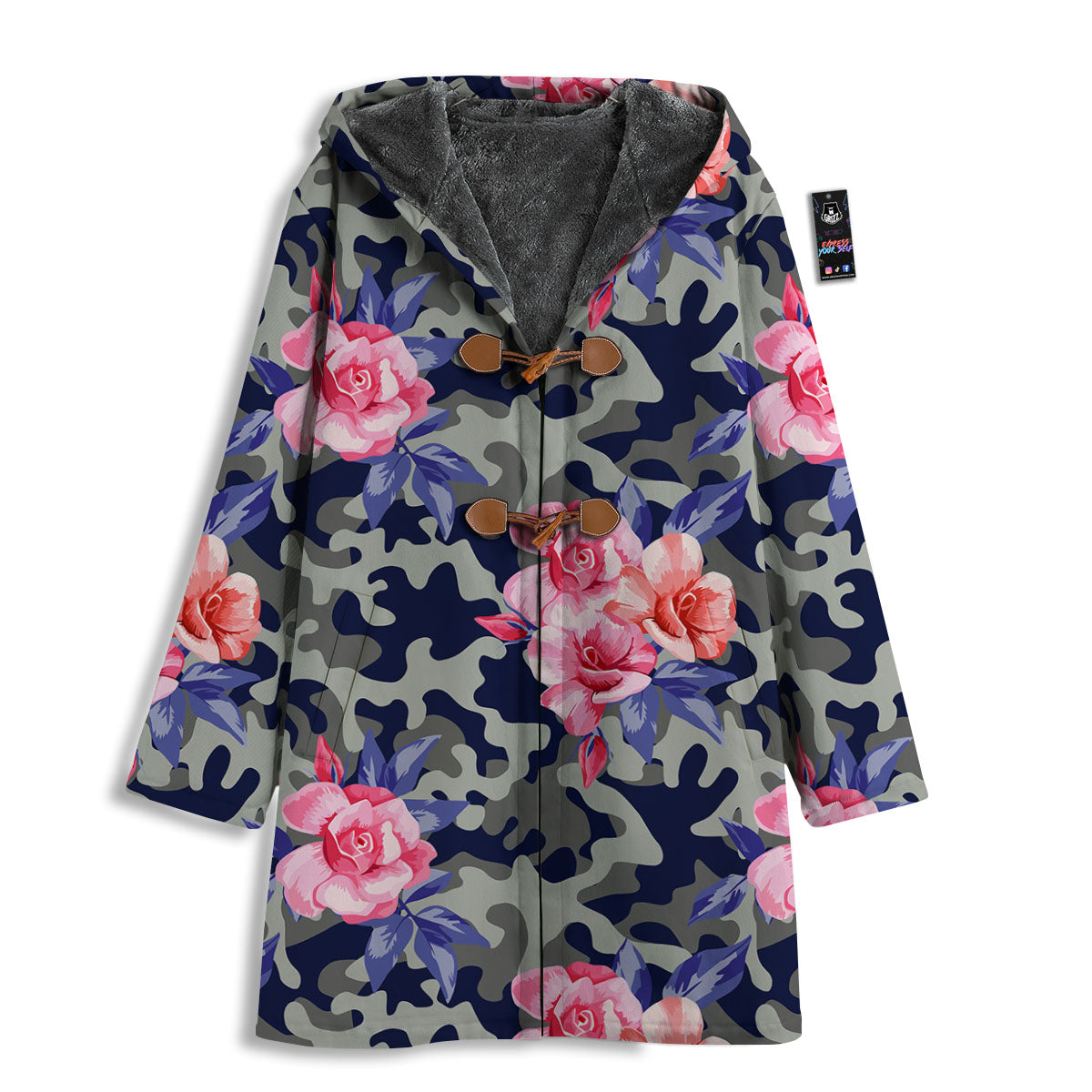 Camouflage Flower Pink Rose Print Men's Windbreaker Jacket-grizzshop