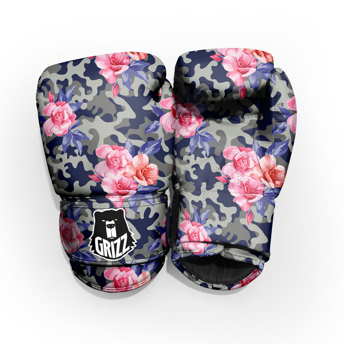 Camouflage Flower Pink Rose Print Pro Boxing Glove