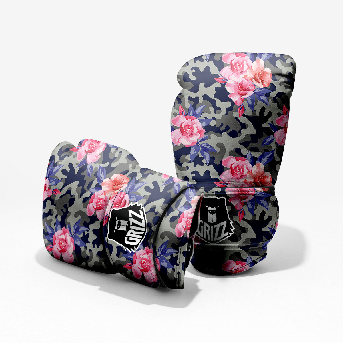 Camouflage Flower Pink Rose Print Pro Boxing Glove