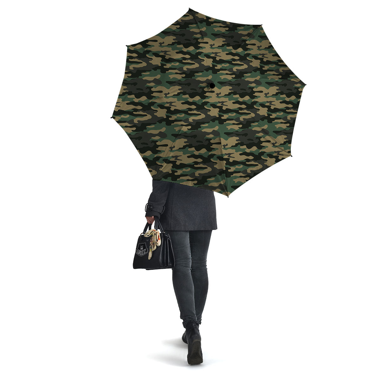 Camouflage Forest Green Print Umbrella-grizzshop