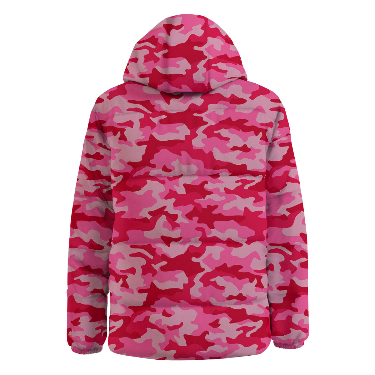 Camouflage Hot Pink Print Down Jacket-grizzshop