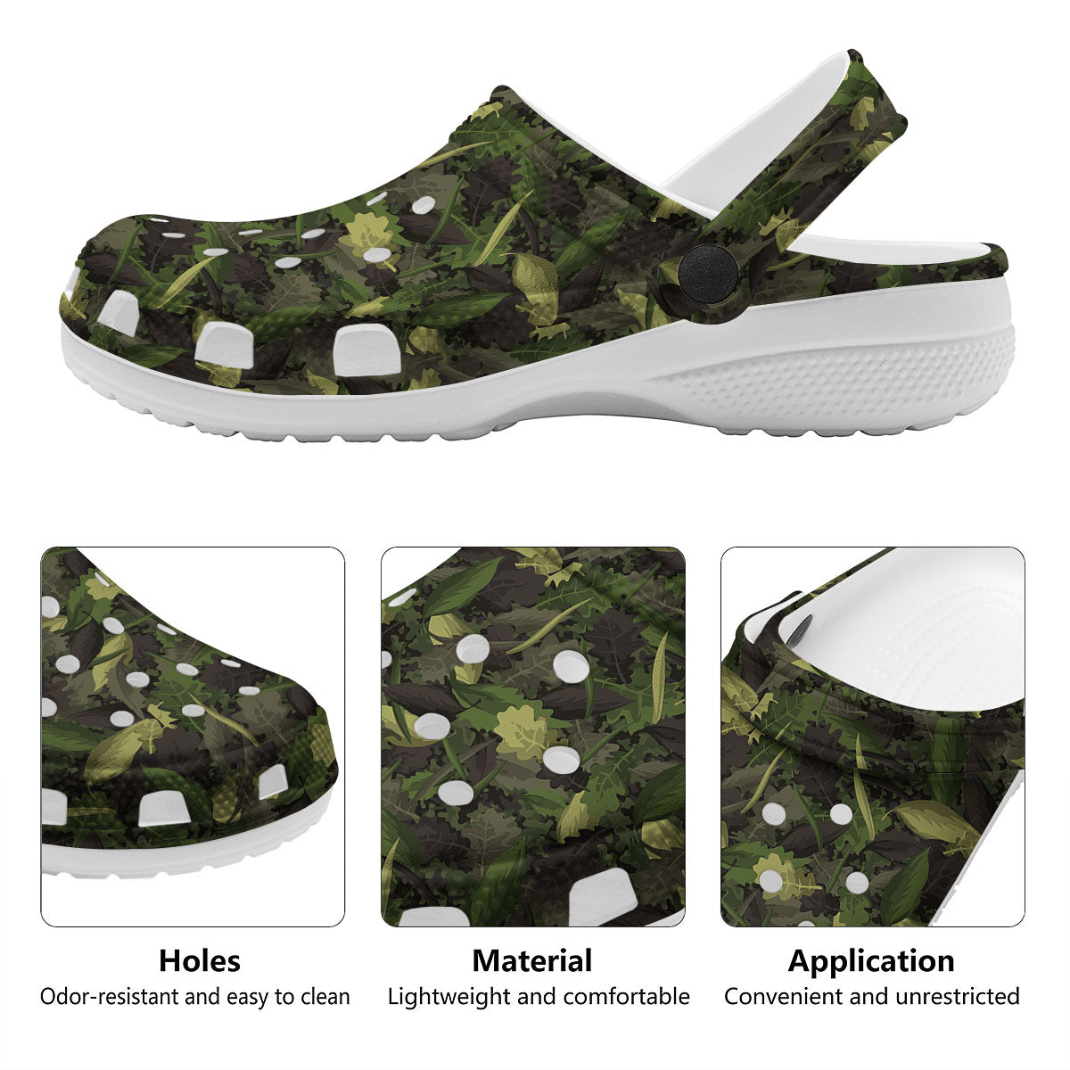 Camouflage Hunting Oak Tree Print Clog-grizzshop