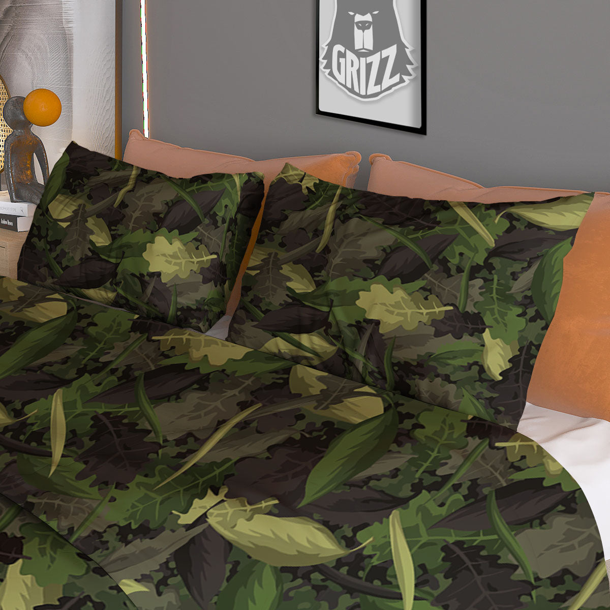 Camouflage Hunting Oak Tree Print Duvet Cover Bedding Set