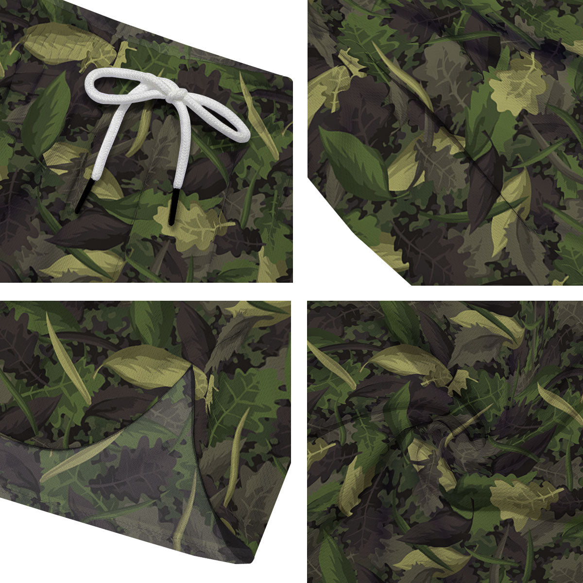 Camouflage Hunting Oak Tree Print Men's Running Shorts-grizzshop