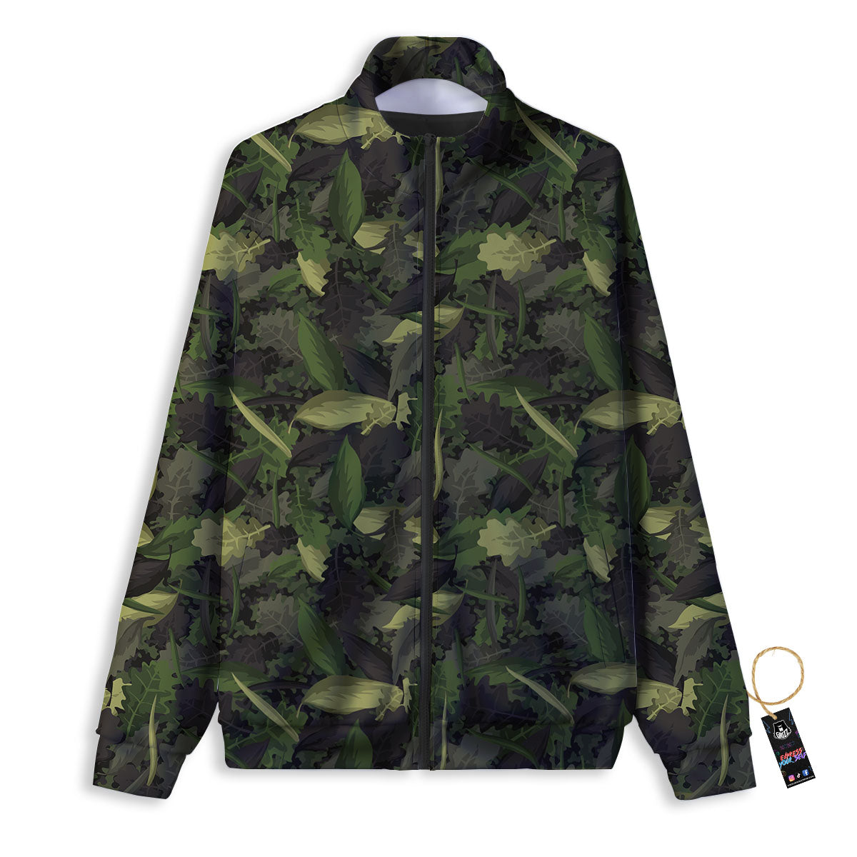 Camouflage Hunting Oak Tree Print Track Jacket-grizzshop