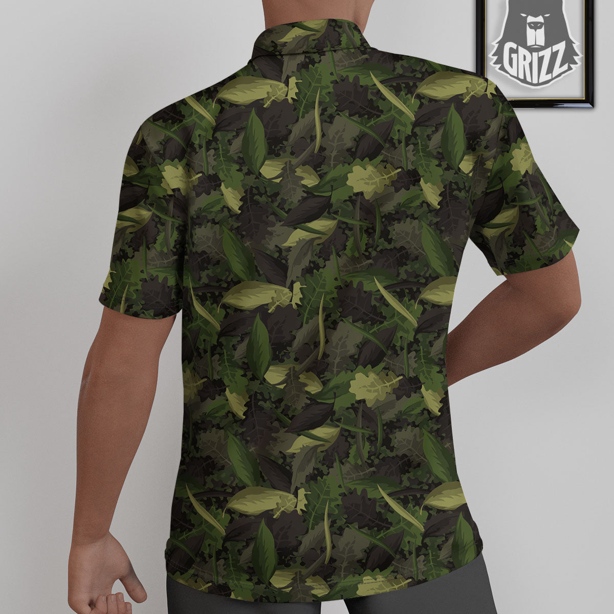 Camouflage Hunting Oak Tree Print Untucked Shirts-grizzshop