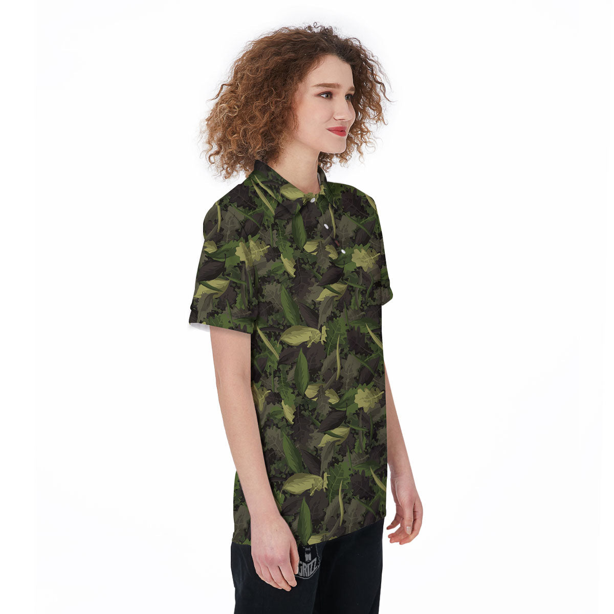 Camouflage Hunting Oak Tree Print Women's Golf Shirts-grizzshop